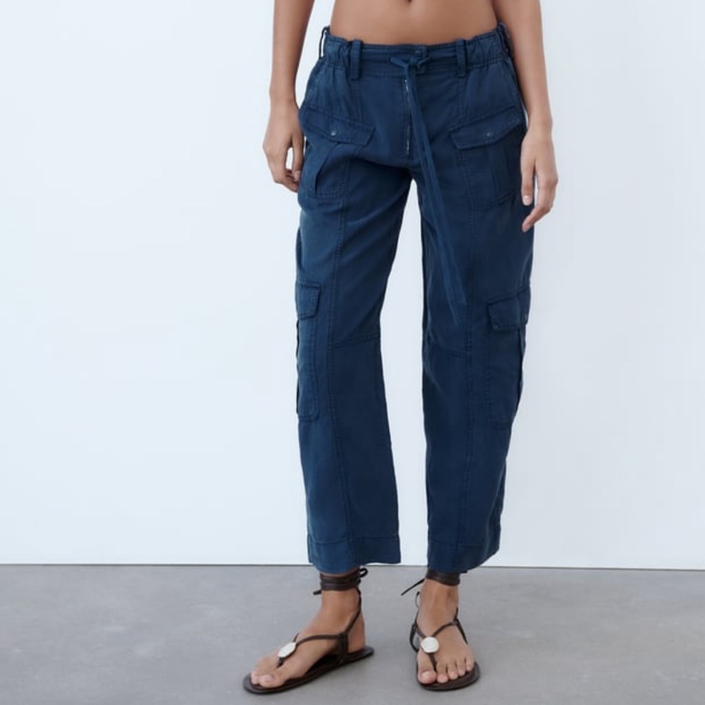 NWT great linen blend silky cargo pants runs large